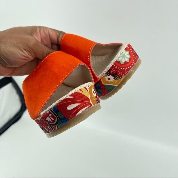 SHEIN Women’s Colorful Paisley Floral Slip-On Platform Wedge Sandals Size 8.5 - Picture 11 of 14